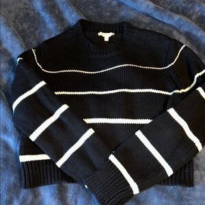 Z Supply Black and White Striped Crewneck Sweater